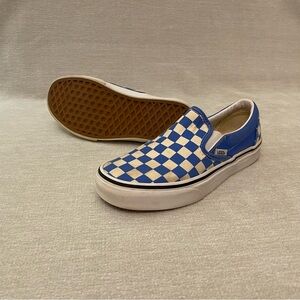 Vans Blue Checkered Slip-Ons